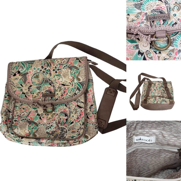 Sakroots Convertable Bag Backpack Crossbody Floral Eco Twill Travel - Picture 1 of 13